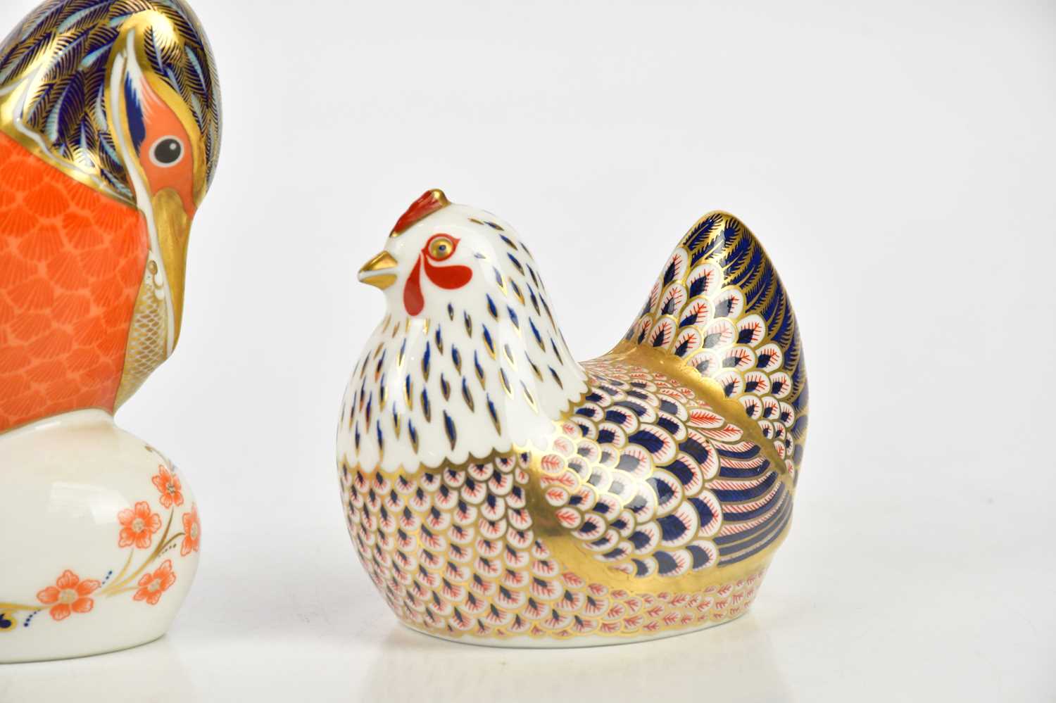 ROYAL CROWN DERBY; three animal form paperweights including cockerel and kingfisher, etc (3). - Image 4 of 4