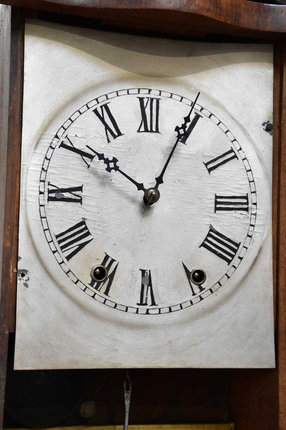 A Victorian cast bronzed metal combination clock, barometer and thermometer, length 65cmn, with a - Image 6 of 11