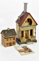 An American Bliss style doll's house, height 52cm, and a similar smaller example, also a catalogue
