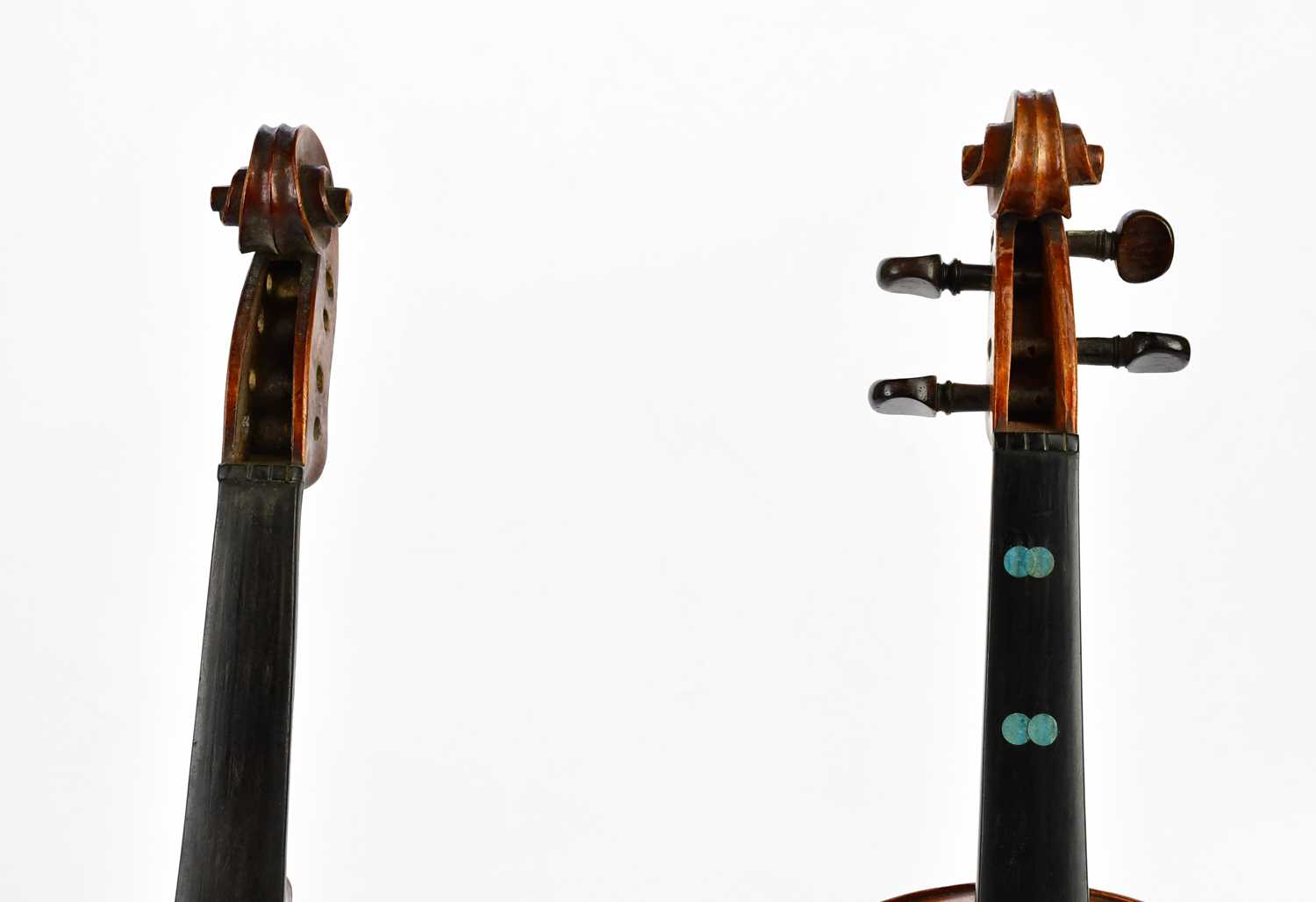 A three-quarter size 'Medio-Fino' violin with one-piece back length 33cm, with another three-quarter - Image 4 of 8