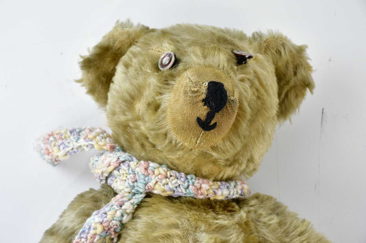 A vintage teddy bear with pointed snout, length 45cm. - Image 2 of 3