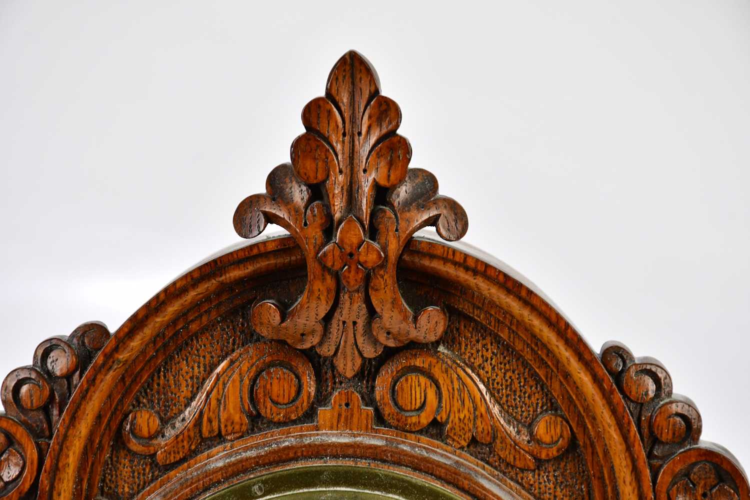 A late Victorian carved oak barometer, the silvered dial inscribed 'Newton & Co, Fleet Street, - Image 3 of 4