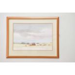 RENE RICHARD; watercolour, landscape with distant mountains, signed lower right, 46 x 68cm, framed