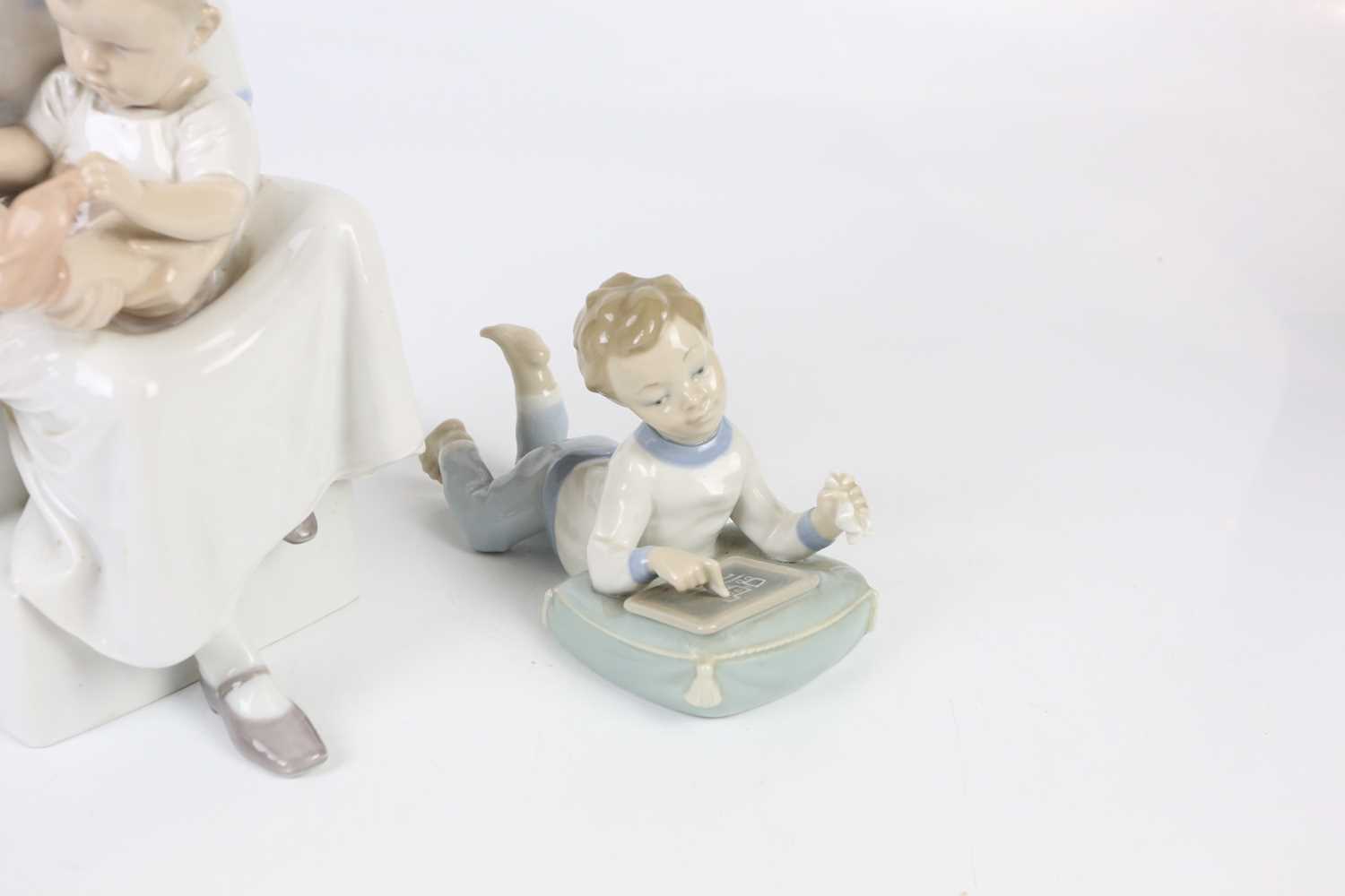 ROYAL COPENHAGEN; a figure group of mother and child, height 32cm, together with a Nao figure of - Image 3 of 4