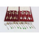 HENRY CLIFFORD DAVIS; twelve Elizabeth II hallmarked silver grapefruit spoons, Birmingham 1961,