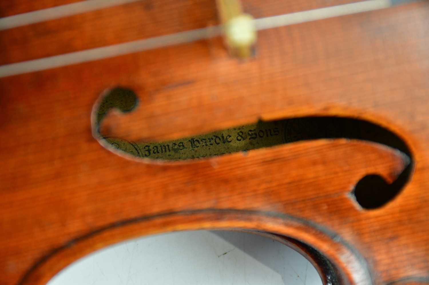 JAMES HARDIE & SONS; a full size Scottish violin with two-piece back and interior label 'Made by - Image 8 of 16