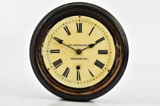 G D SOUTHERDEN, WARRINGTON; a small sized 19th century station type wall clock of circular form, the