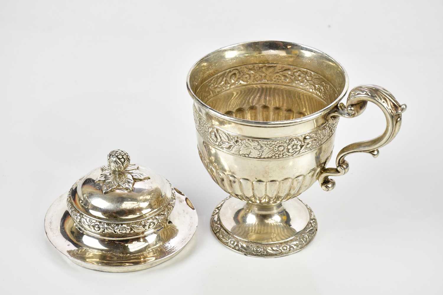 PITTAR & CO, CALCUTTA; a 19th century colonial silver cup and cover, the cover case with an open - Image 5 of 6