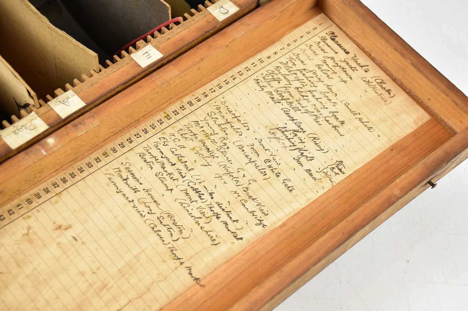 A pine box containing various violin parts, with original label to the interior. - Image 3 of 7
