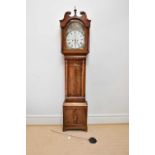 WILLIAM RUTHERFORD, HAWICK; a 19th century eight day longcase clock, the painted dial set with