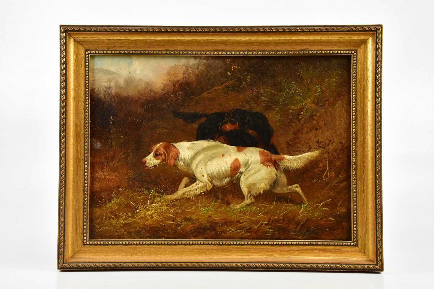 COLIN GRAEME (1858-1910), oil on canvas, two hunt dogs in bracken, signed and dated 1900, 24.5 x