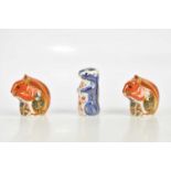 ROYAL CROWN DERBY; three animal form paperweights including two squirrels (3). Condition Report: