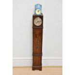 An early 20th century oak cased longcase clock of small proportions, height 120cm, and a