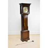 JOHN ROGERS, LEOMINSTER; an 18th century thirty hour longcase clock, the brass face with applied