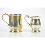 COOPER BROTHERS & SONS LTD; an Elizabeth II hallmarked silver mug of tapering cylindrical form,