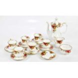ROYAL ALBERT; an 'Old Country Roses' part tea set comprising teapot, six cups, cream jug, sugar bowl