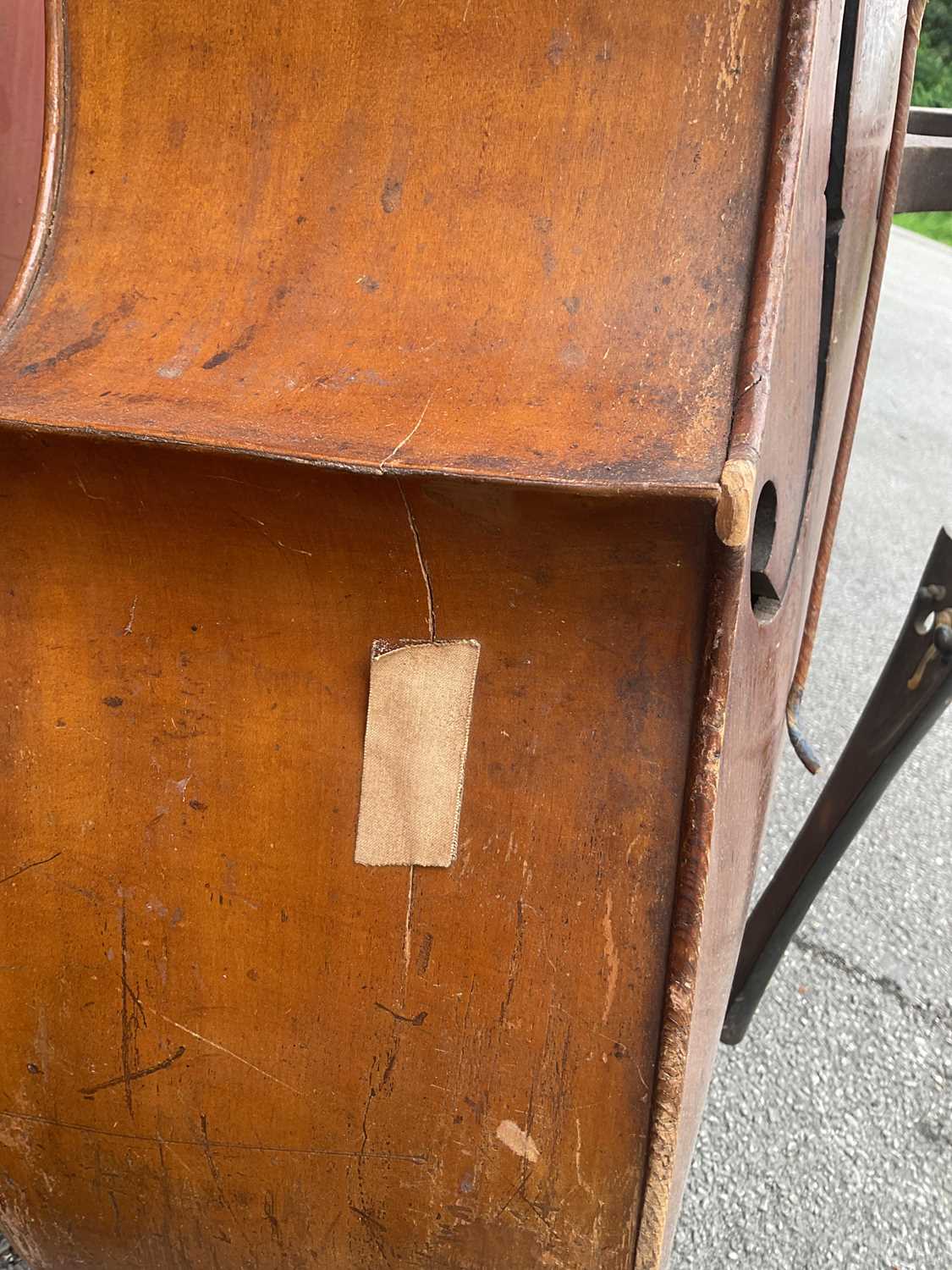 A double bass, possibly German, with two-piece back, 111cm to top of button, in need of restoration. - Image 15 of 25