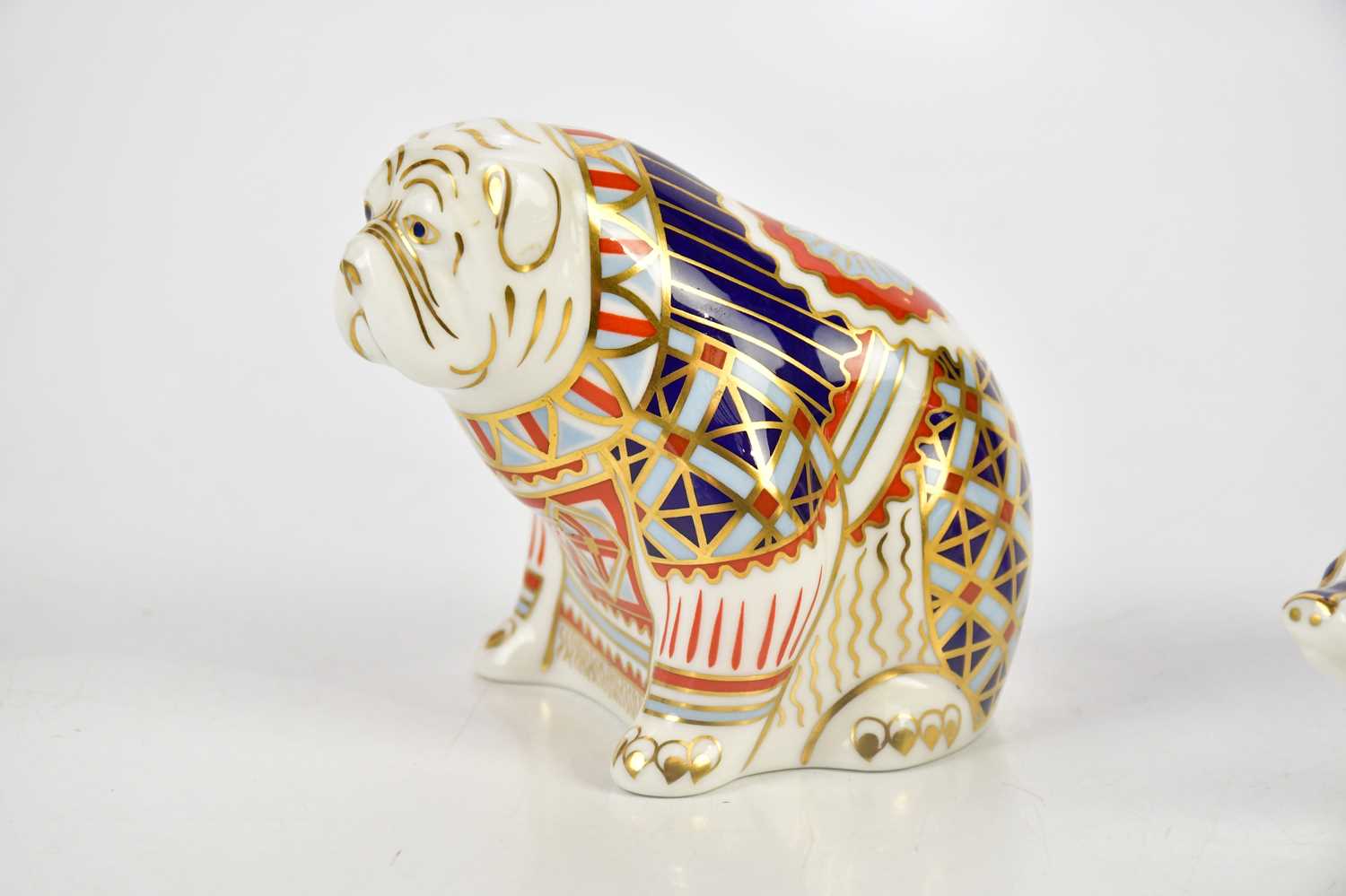 ROYAL CROWN DERBY; three animal form paperweights including bulldog and hedgehog (3). Condition - Image 2 of 4