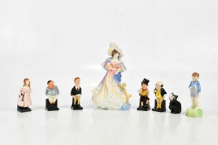 ROYAL DOULTON; a small collection of figures comprising HN3708 'Catherine', HN2045 'She Loves me