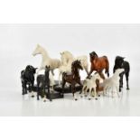 BESWICK; a collection of ten horse figures.