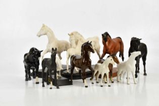 BESWICK; a collection of ten horse figures.