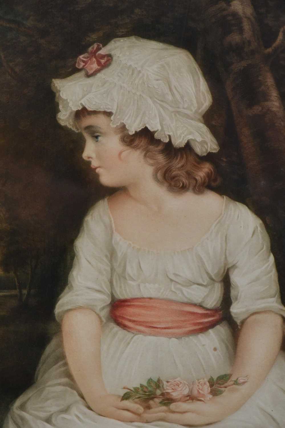 A pair of late 19th century coloured mezzotints, two portraits after Sir Joshua Reynolds, - Image 3 of 3