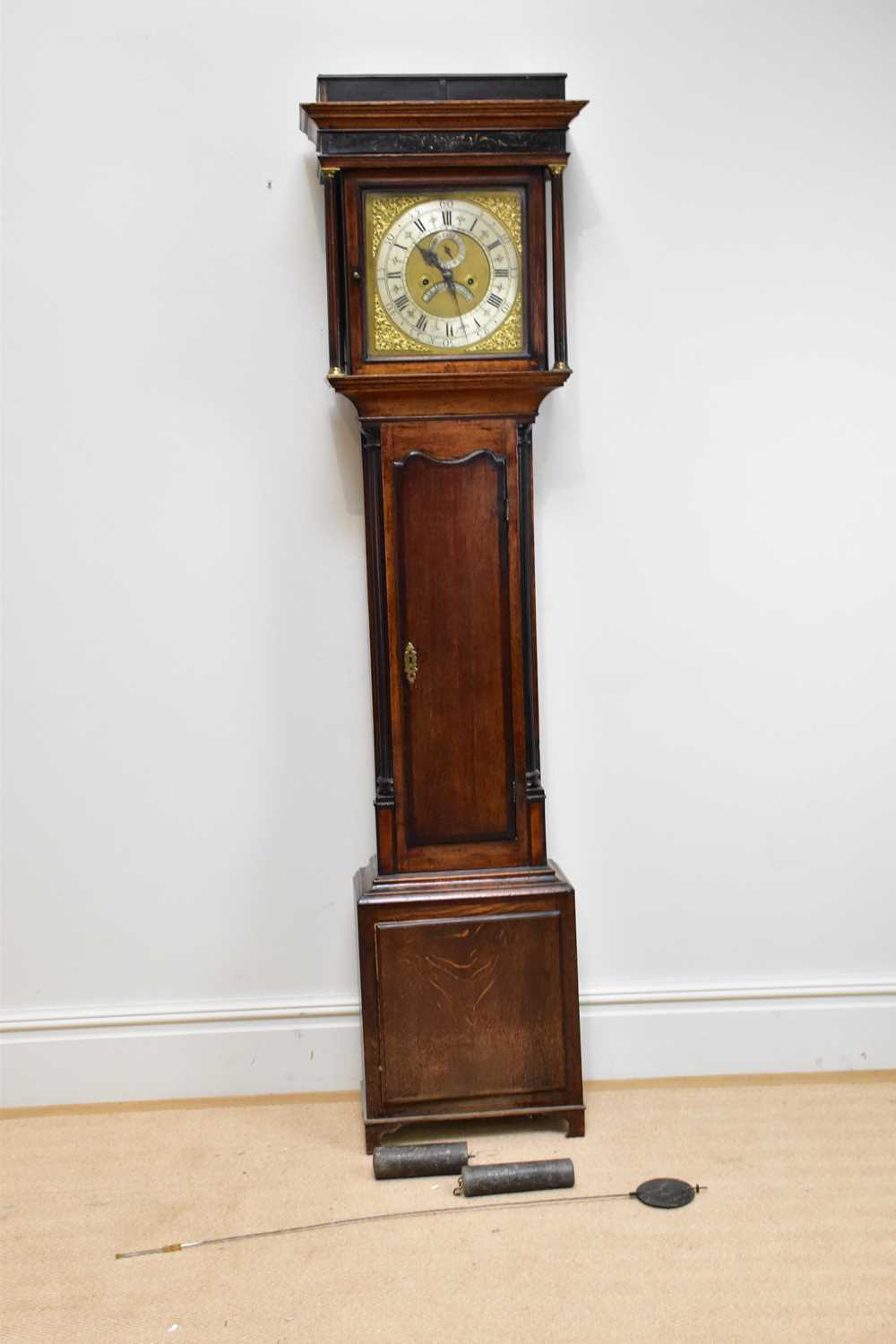 SAMUEL WRIGHT, NORTHWICH, an 18th century eight day longcase clock, the brass face with applied
