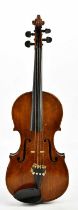 A full size German viola with two-piece back length 38.5cm, unlabelled.