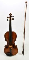 A full size German violin with two-piece back length 35.5cm, with interior label 'Jacobus Stainer in