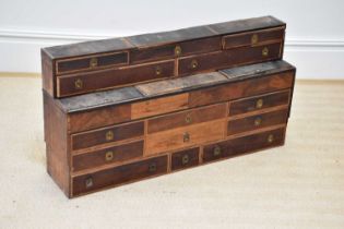 Two vintage tool maker's chests containing a quantity of tools.
