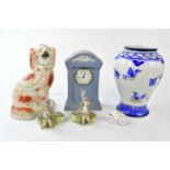 A mixed lot of ceramics including a Wardle 'Delhi' vase, height 24cm, a Staffordshire spaniel, a