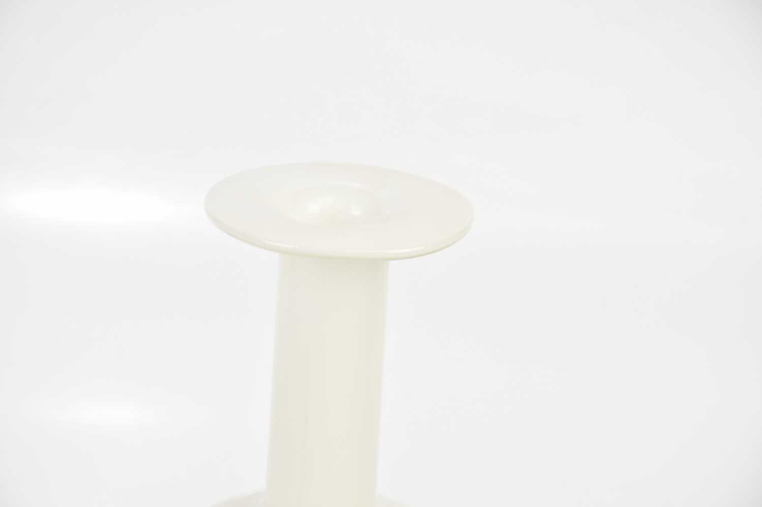 OTTO BRAUER FOR HOLMEGAARD; a white opal glass 12" gulvvase vase, height 24.5cm. Condition Report: - Image 2 of 2