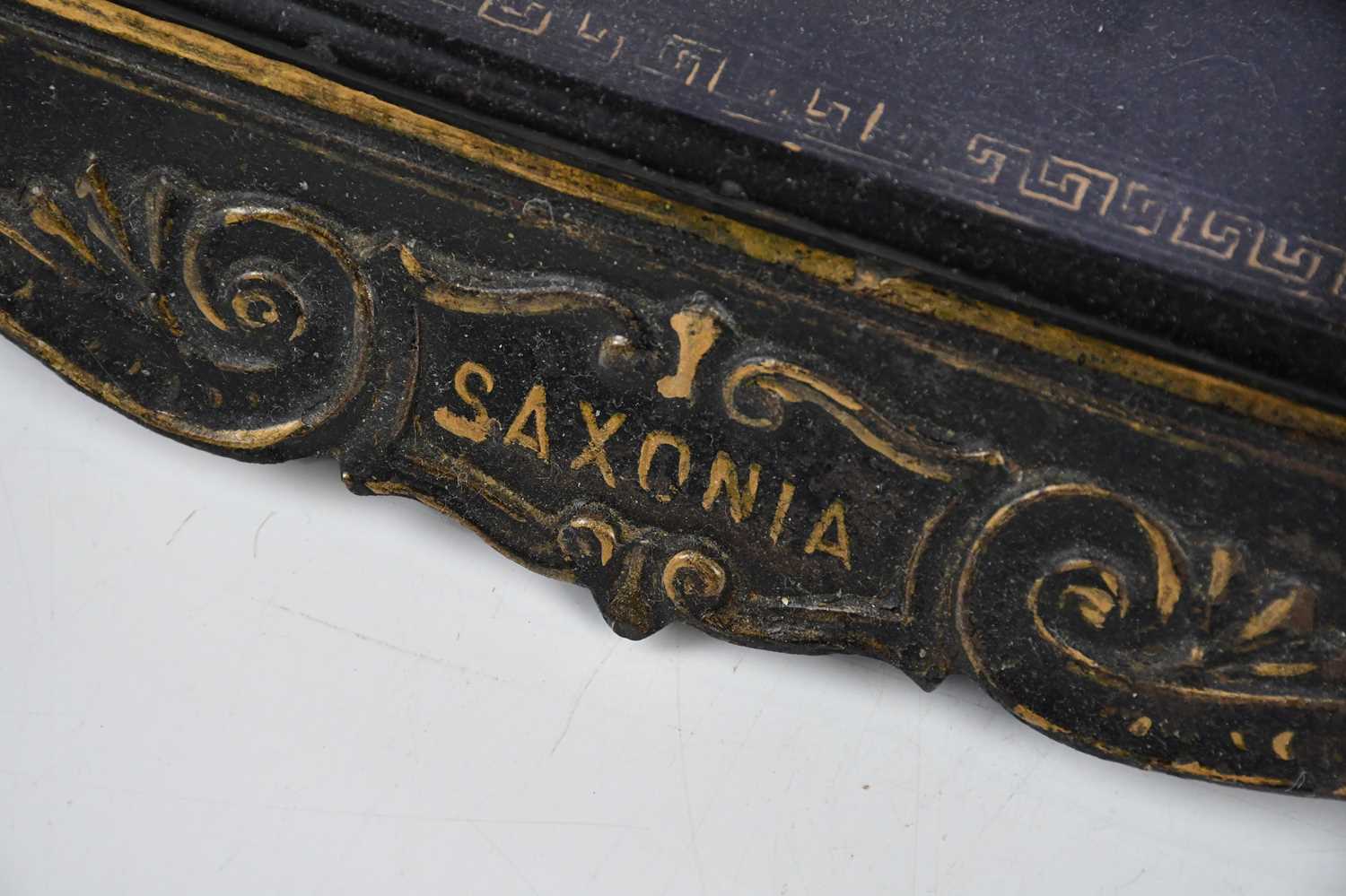 SAXONIA; a vintage manual sewing machine with mother of pearl and gilt decoration, length 35cm, - Image 4 of 5