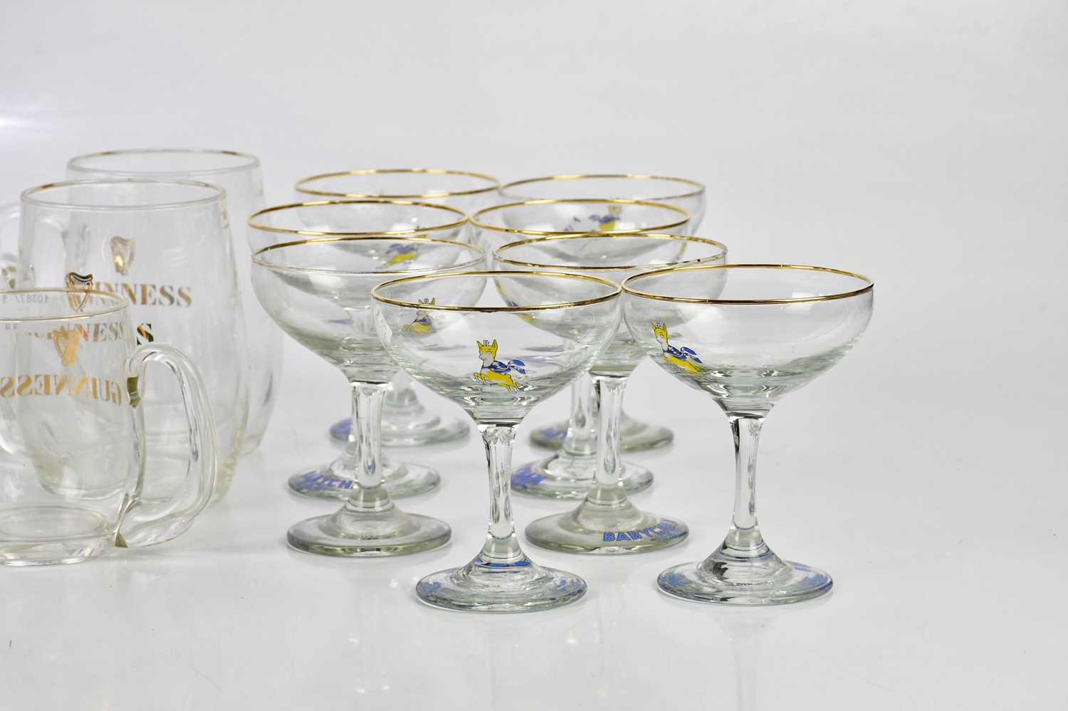 A collection of eight Babycham glasses, five Cherry B glasses and five Guinness glasses. - Image 4 of 4