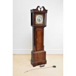 JOYCE, RUTHIN; an 18th century thirty hour longcase clock of small proportions, the brass face
