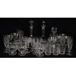 A large collection of Edinburgh Crystal and other glassware including decanter, various glasses,