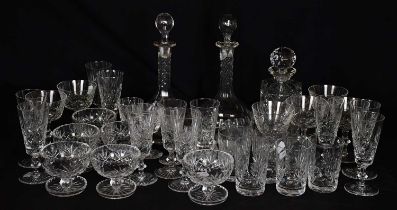 A large collection of Edinburgh Crystal and other glassware including decanter, various glasses,