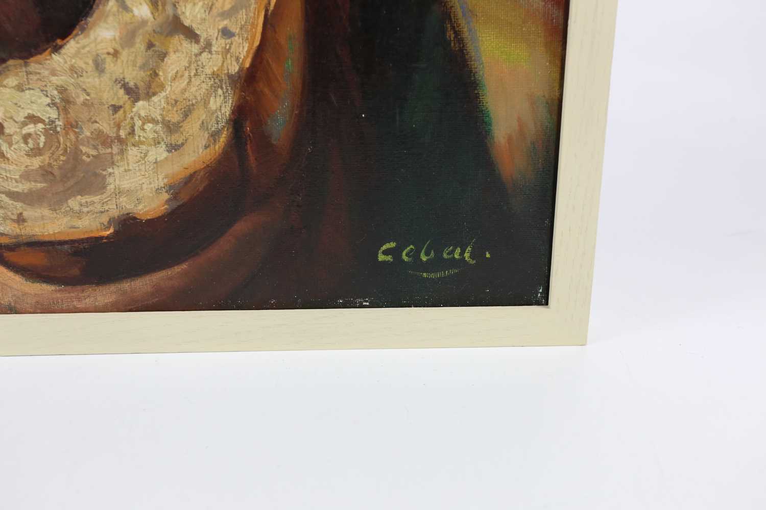 † RUFINO 'CEBAL' CEBALLOS (1907-1970); oil on canvas, 'Sad Clown', signed lower right, 45 x 38cm, - Image 3 of 4