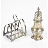 JAMES DIXON & SONS, a George V hallmarked silver toast rack, Sheffield, 1926, and a silver sugar