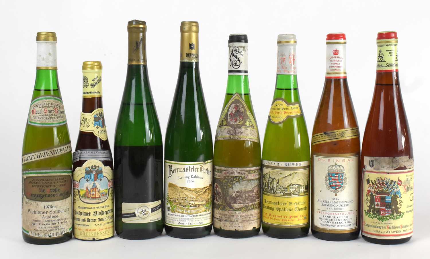 RIESLING; seven bottles and one half bottle mixed Riesling, including Wehlener Sonnenuhr Auslese