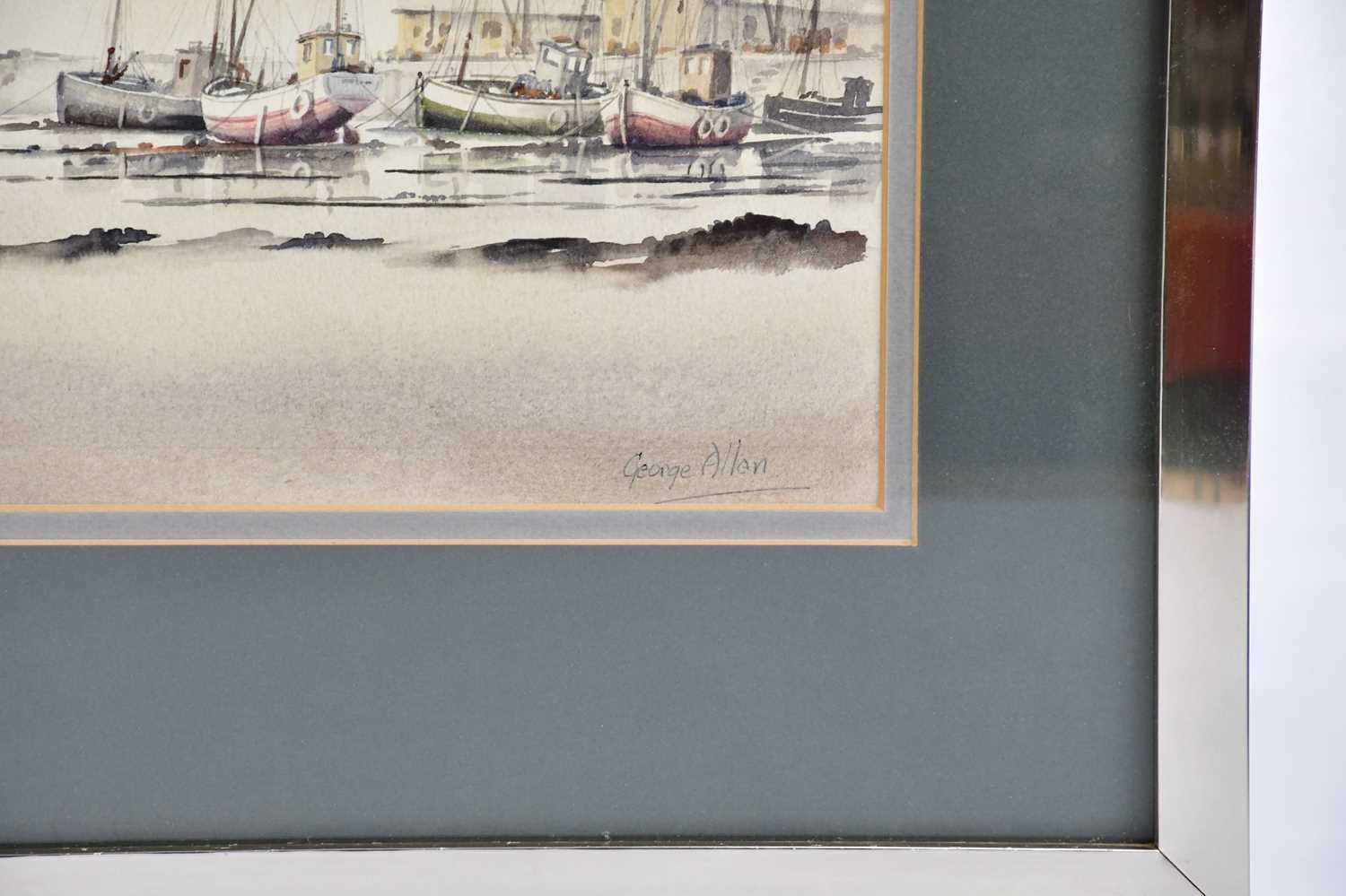 † GEORGE ALLEN; watercolour, harbour scene, signed lower right, 31 x 52cm, framed and glazed. - Bild 3 aus 5