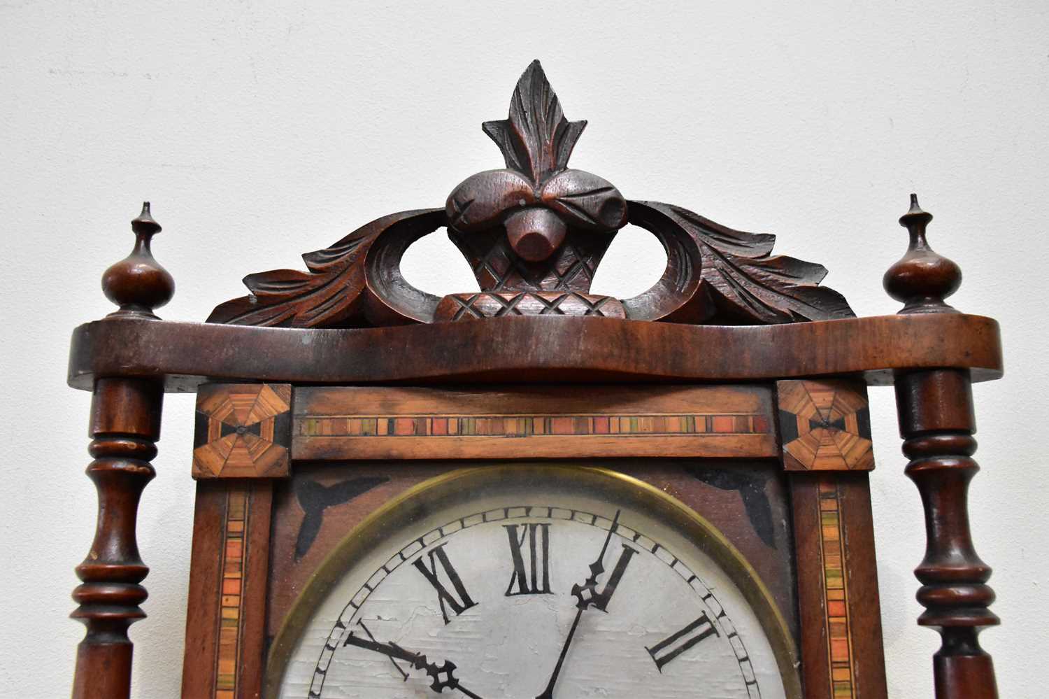 A Victorian cast bronzed metal combination clock, barometer and thermometer, length 65cmn, with a - Image 8 of 11