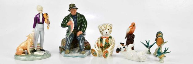 ROYAL DOULTON; two figures HN2258 'A Good Catch' and HN2872 'The Young Master', a Royal Crown