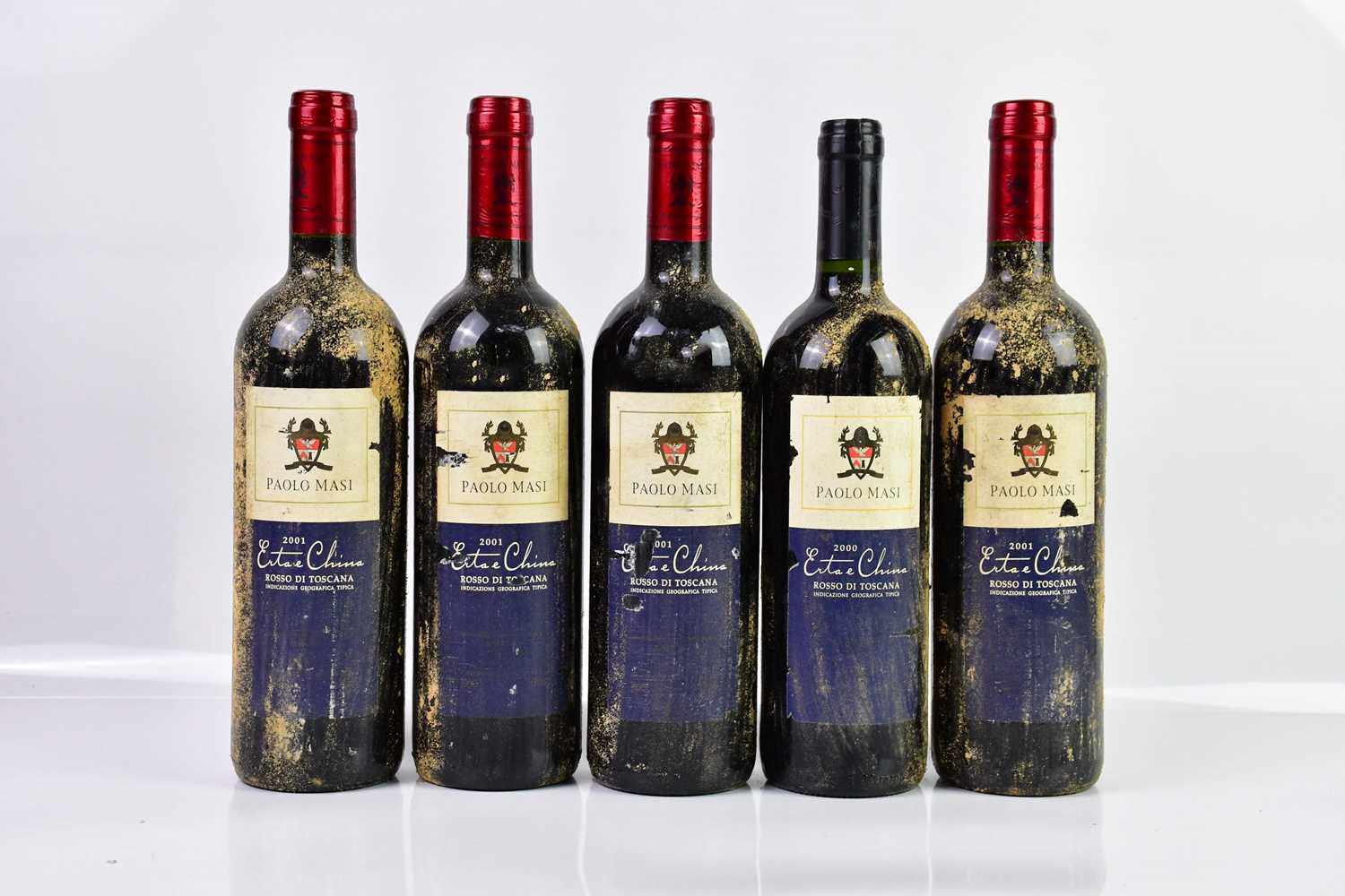 RED WINE; four bottles of Paolo Masi 2001 Rosso di Toscana, together with a 2000 Rosso di Toscana.