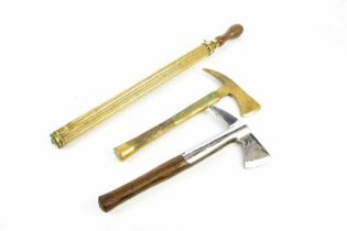 A military issue fireman's axe, with military arrow, numbered H98 and dated 1952, length 39cm,