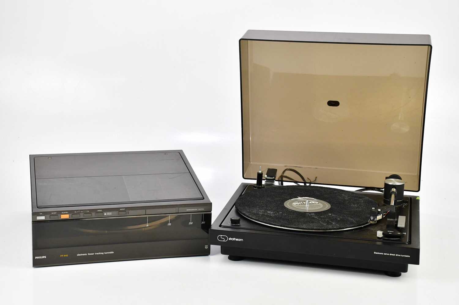 STRATHEARN; an electronic servo direct drive turntable, with a Phillips FP440 electronic linear