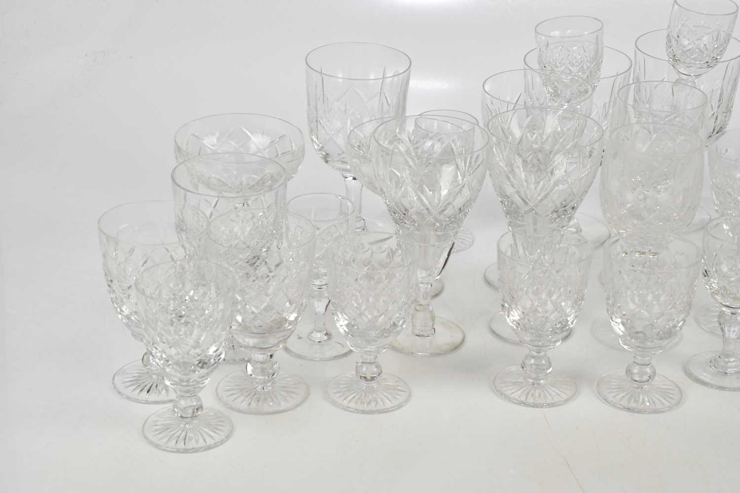 TUDOR; a part suite of twenty-two drinking glasses including five white wine glasses, height 18cm, - Image 2 of 6
