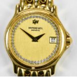 RAYMOND WEIL; a lady's gold plated wristwatch with circular dial set with date aperture with both