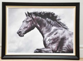 † DEBBIE BOON; a signed limited edition print, 'The Conqueror', 53/95, signed lower left, 72 x