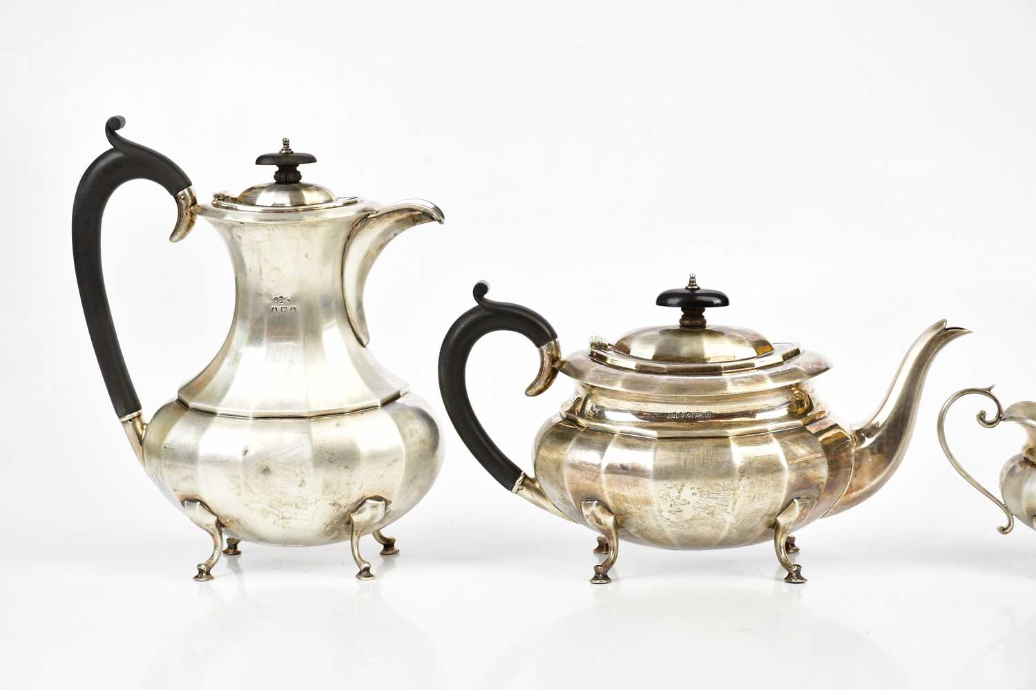 JOSEPH GLOSTER LTD; a George V hallmarked silver four piece tea set, Birmingham 1929, approx - Image 2 of 5